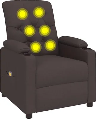 Obrázok produktu pre masážne kreslo vidaXL Tmavohnedá látka