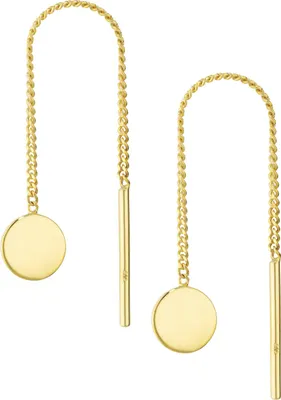 Produktbild von Paar Durchzieher Goldplättchen 333 Gelbgold 8 Karat poliert 6mm Ohrringe