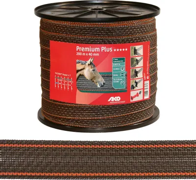 Produktbild von AKO Premium Plus Band TriCOND, braun/orange, 40 mm, 0,09 Ohm/m, 200 m