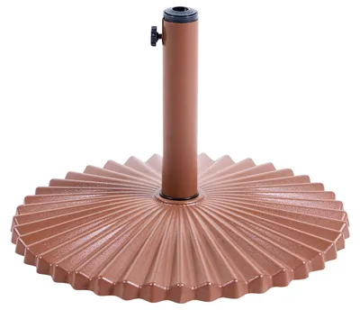 Produktbild von BELIANI Sonnenschirmständer Braun aus Stahl Pulverbeschichtet Wasserabweisend Verstellbar Runde Form mit Rillen Sonnenschirmfuß Garten Outdoor