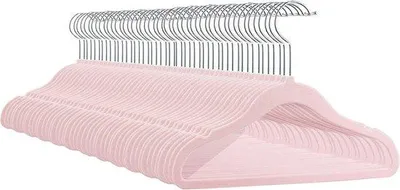 Productafbeelding van Famanu kledinghangers met fluweeloppervlak - antislip, 360 graden draaibaar - 29,5 cm - 40 stuks - paars