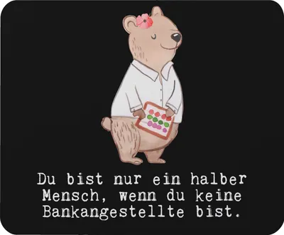 Produktbild von Mr. & Mrs. Panda Mousepad Bankangestellte Herz - Schwarz - Geschenk, pc mauspad, Witzig, Mouse Pad, Lustig, laptop, Beruf, Spruch