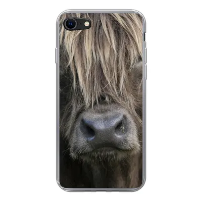 Produktbild von MuchoWow® Handyhülle Schutzhülle Hülle für iPhone SE 2022 Schottischer Highlander - Braun - Nase Silikon Softcase Handy Hülle - Schutzhülle