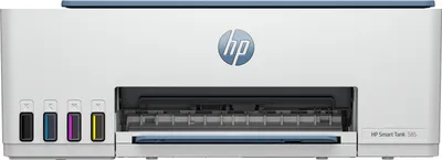 Zdjęcie produktu dla HP Smart Tank 585 Bezprzewodowe All-in-One W kolorze Drukarka, Kopiarka, skaner, Termiczny druk atramentowy, Drukowanie w kolorze, 4800 x 1200 DPI, A4, Bezpośrednie drukowanie, Niebieski