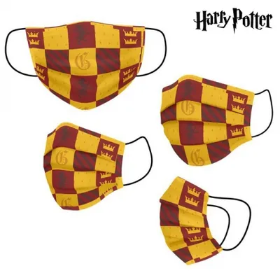 Obrázek produktu pro Opakovaně použitelná textilní hygienická maska Harry Potter pro děti žlutá