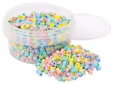 Produktbild von Playbox Bügelperlen 5mm Pastell 1000 Stück Bastelset