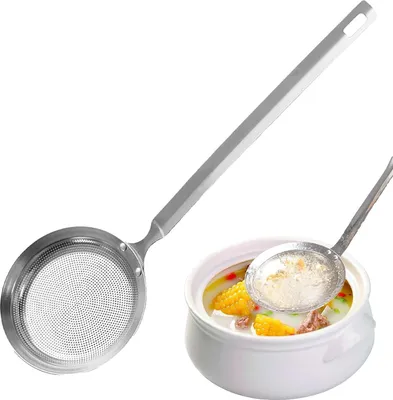 Produktbild von Schauml?ffel Edelstahl, Edelstahlsieb, ?labscheider Fettabsch?pfer, Kš¹che, Fettabsch?pfer, fš¹r Lebensmittelreste, Skimming Fett und Schaumkochen Fritting?l Filter