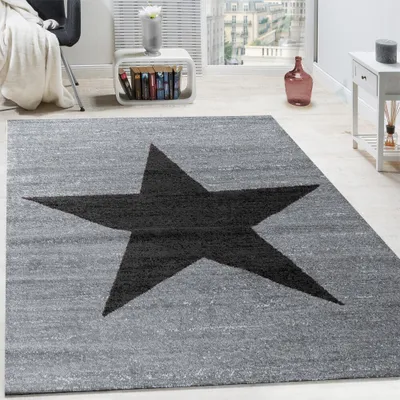 Immagine prodotto di Tappeto di design moderno con motivo a onde sinuose, pelo corto, effetto melange, dimensioni 60x100 cm