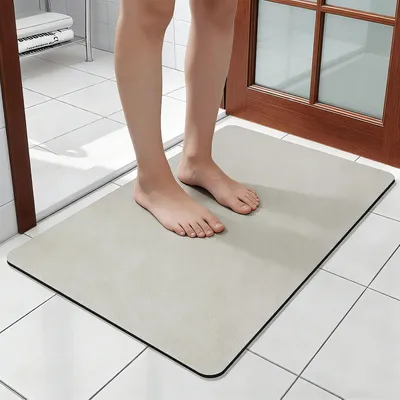 Zdjęcie produktu dla Mata antypoślizgowa, 40 x 60 cm, szara, nadająca się do prania, do łazienki