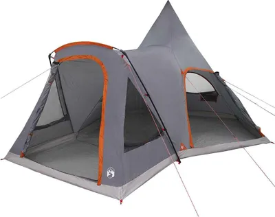 Zdjęcie produktu dla Namiot tipi vidaXL dla 5 osób, szaro-pomarańczowy, 545 x 450 x 295 cm