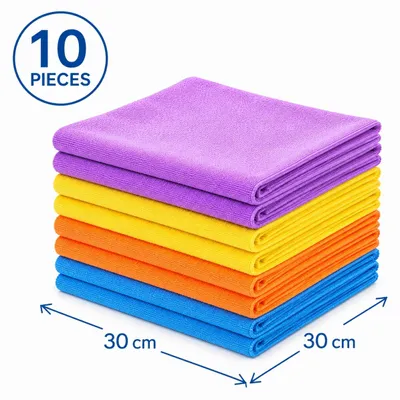 Zdjęcie produktu dla Ściereczki z mikrofibry – ściereczki czyszczące – 30 x 30 cm – 10 sztuk – wszechstronne zastosowanie – ściereczki czyszczące