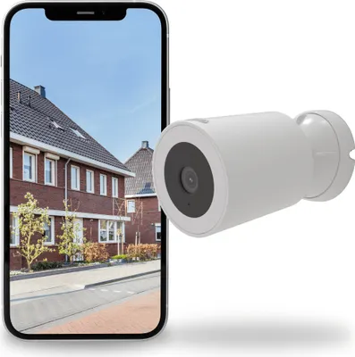 Produktbild von Calex Smart Security Sicherheitskamera, WLAN Spotlight-Kamera, 2K, mit Nachtsicht & Bewegungserkennung, für Außenbereich