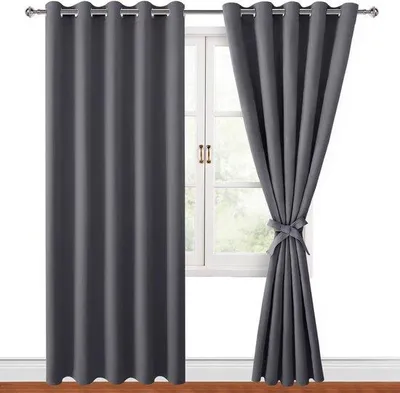 Image de Rideaux occultants gris foncé 167 x 228 cm, lot de 2