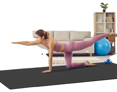 Imagen del producto de Esterilla de yoga, 3050 mm x 1830 mm, superficie antideslizante, espuma de alta densidad, 6 mm de grosor, portátil con bolsa de transporte