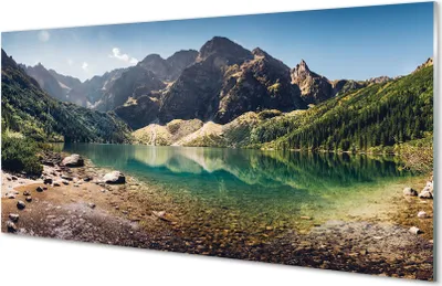 Produktbild von Glasbilder 120x60 Wandkunst Gebirgssee