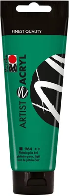 Produktbild von Marabu Künstler-Acrylfarbe Artist Acryl 120 ml phthalogrün hell