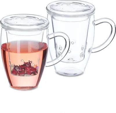 Produktbild von relaxdays čajový pohár so sitkom sada 2