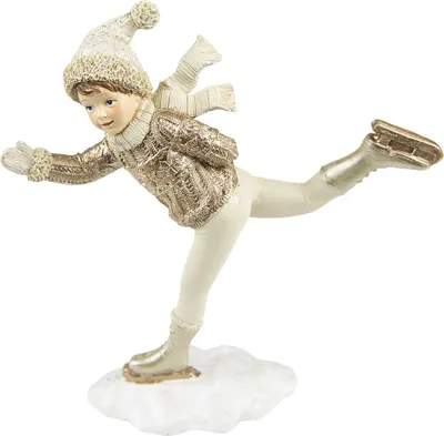Produktbild von Clayre & Eef Figur Kind 20 cm Beige Goldfarbig Polyresin