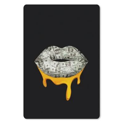 Produktbild von MuchoWow® Mauspad Mousepad Lippen - Geld - Schwarz und Weiß 18x27 cm - Mousepads - Maus Mat - Pad - Mausunterlage