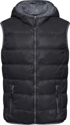 Produktbild von Ultraleichte sportliche Daunenweste mit Kapuze black/grey, Gr. L