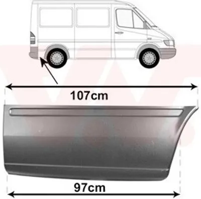 Produktbild von VAN WEZEL Seitenwand Reparaturblech passend für MERCEDES-BENZ SPRINTER 3-t Kasten (903) SPRINTER 3-t Bus (903) SPRINTER 2-t Kasten (901, 902) für VW