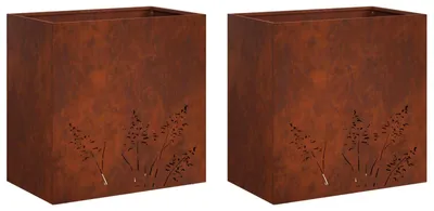 Produktbild von vidaXL Garten-Pflanzgefäß 2 Stk. Rostoptik 50 x 30 x 49 cm