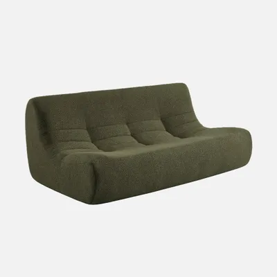 Produktbild von sweeek - 3-Sitzer Sofa mit strukturiertem Bouclé-Bezug - Khaki