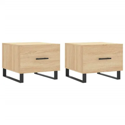 Image de vidaXL Tables basses 2 pièces chêne Sonoma 50x50x40 cm bois composite