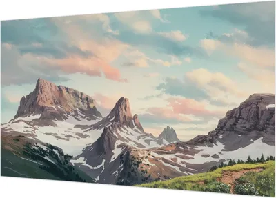 Produktbild von Selbstklebende Fototapete - Wandbilder für Wohnzimmer - 416x254 - Dekorative Wandfolie - Modernes Design für Wanddekoration - Tapeten für Innenräume - Bergpanorama