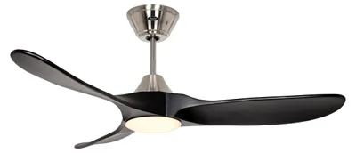 Immagine prodotto di Ventilatore da soffitto a risparmio energetico con luce LED e telecomando Eco Genuino-L 122 cm Cromo opaco / Nero opaco