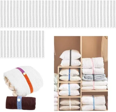 Produktbild von Weißer Kleiderquilt-Organizer 50-teilig mit Elastik, 25cm elastisches Band