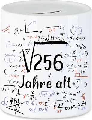 Produktbild von Wurzel von 256 Jahre Alt Spardose 16. Geburtstag Humorvolles Motiv als Geburtstagsgeschenk Geschenkidee