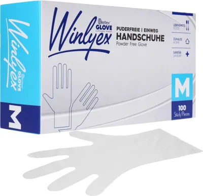 Produktbild von Winlyex 100x Puderfreie Einweghandschuhe Größe M