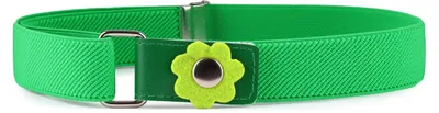 Produktbild von Ladeheid Mädchen Gürtel Elastik-Gürtel 1-6 Jahre 34-65 cm P15K (Grün/Blume)