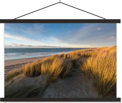 Produktbild von MuchoWow® Textilposter Düne - Strand - Meer 60x40 cm mit schwarzem Rahmen - Hölzernes