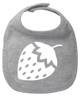 Produktbild von Huuraa Baby Lätzchen Erdbeere Strawberry Heather Grey Klettverschluss Baumwolle Latz Geschenkidee