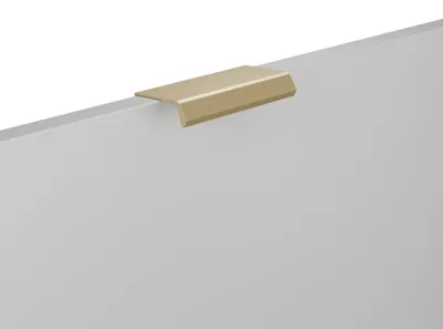 Obrázek produktu pro Madlo na nábytek vyrobené z zinkového slitinového materiálu (zamák), rozteč otvorů 64 mm, povrchová úprava mosaz