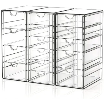 Produktbild von GoMaihe Acryl Schreibtisch Organizer mit 15 Schubladen 3er Set