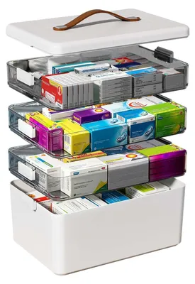 Produktbild von Mehrzweck-Medikamentenbox mit 4 Fächern