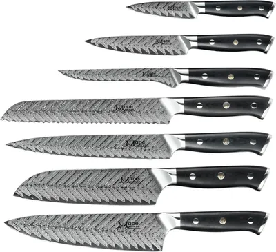 Produktbild von MaceMaker ELEGANTE SanMai Damaszener Küchenmesser Set 7tlg.