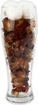 Image de Verre à bière de blé avec bouteilles de coca et couronne de mousse douce idée cadeau 500g