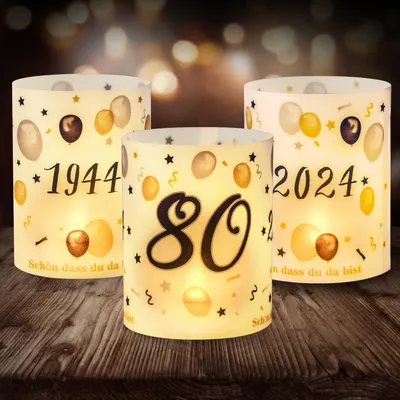 Produktbild von Seutgjie Dekorative Laternen für 80. Geburtstag Satz von 12 Weiß