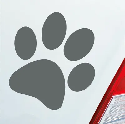 Produktbild von Auto Aufkleber Hundepfote Pfote Hund Fote Tatze 10x11 cm Grau Sticker Heckscheibenaufkleber