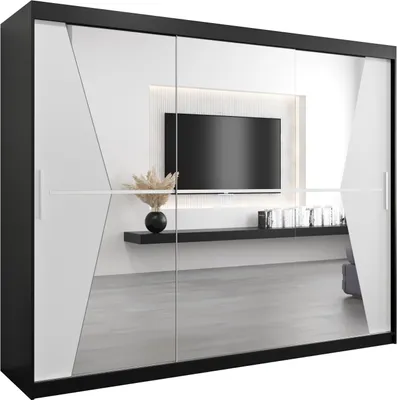 Produktbild von Kleiderschrank, Schiebetürenschrank Schlafzimmer, Schrank mit Spiegel MAROKO 250 cm
