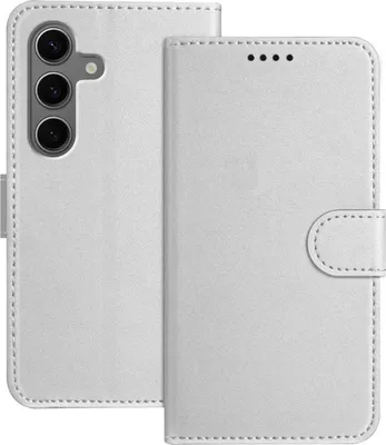 Productafbeelding van Hoesje voor Samsung Galaxy S25 Plus/S24 Plus - Portemonneehoesje met afneembare koord - Phonesta Smooth Skin - Zilver