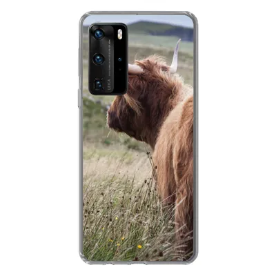 Produktbild von MuchoWow® Handyhülle Schutzhülle Hülle für Huawei P40 Pro Schottische Highlander - Natur - Meer Silikon Softcase Handy Hülle - Schutz