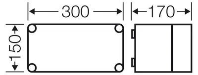 Productafbeelding van HENS Inbouwbehuizing MI0101. Inbouwmaten: 275 x 125 x 146 mm