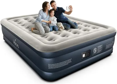 Luftmatratze für 2 Personen, selbstaufblasend, 203x152x46 cm, grau