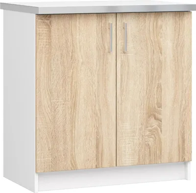 Produktbild von TRIVORA zweitüriger Unterschrank – Breite 80 cm, Weiß/Sonoma Eiche