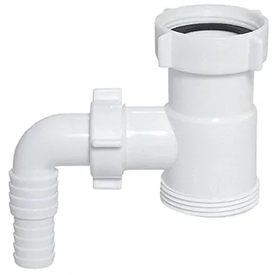 Abflussrohr-Verlängerung 1 1/2" BSP, mit Geschirrspüleranschluss, Weiß